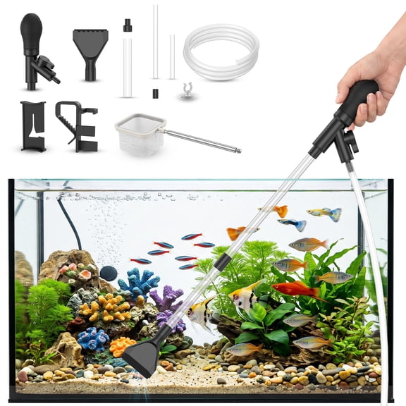 LAKWAR Fish Tank Cleaner,Fish Tank Aquarium Gravel Cleaner Kit for Water Changing Gravel Siphon for Aquarium
