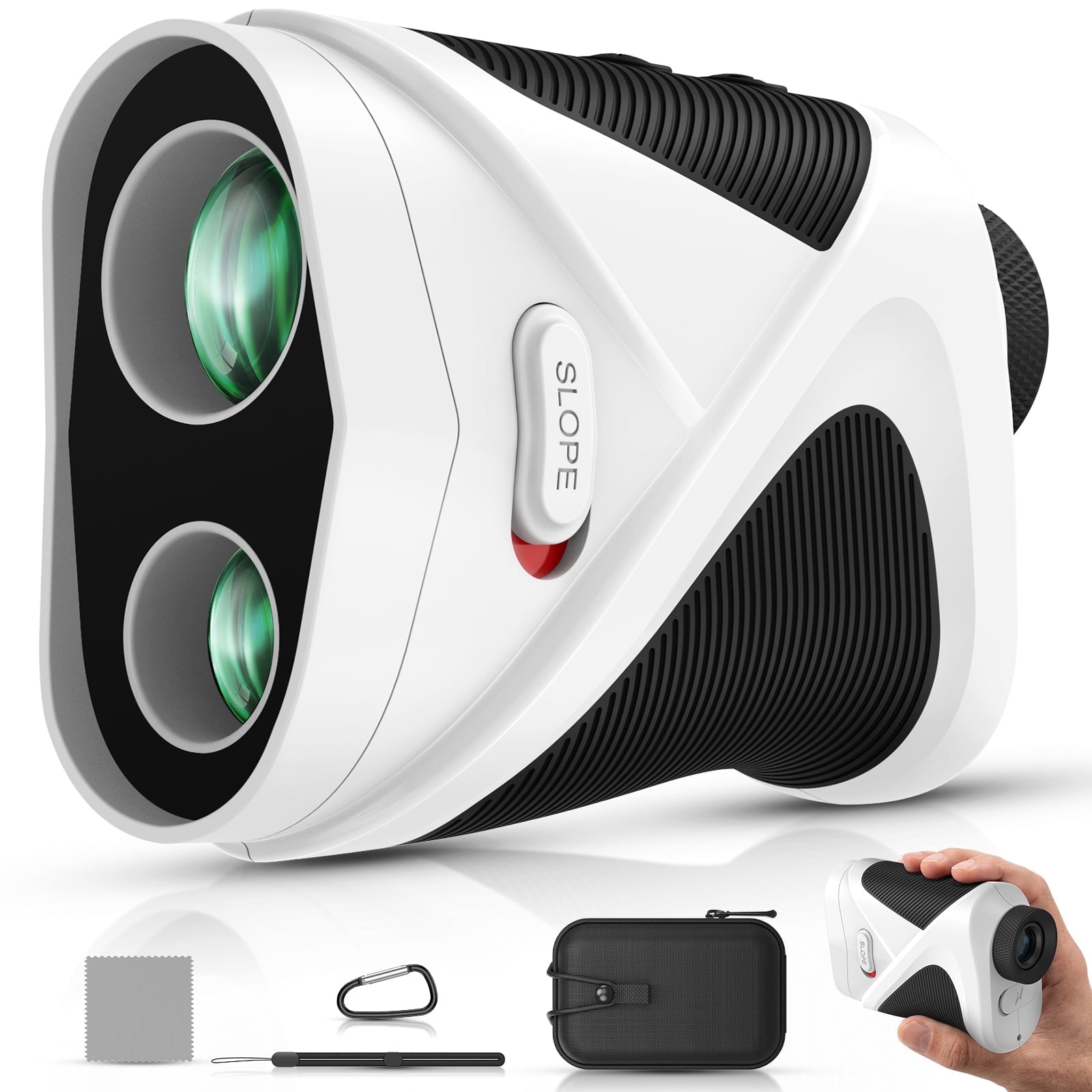 Golf Rangefinder with Slope, 1200 Yards Range Finder for Golf/Hunting 7X Magnification with Flag Pole Locking Vibration, Golf Gifts Pcs