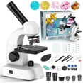 thumbnail image 1 of LAKWAR Microscope for Kids Beginners Student,Compound Biological Educational Microscope with Smartphone Adapter Slides Set,Educational Kits Gift, 1 of 9