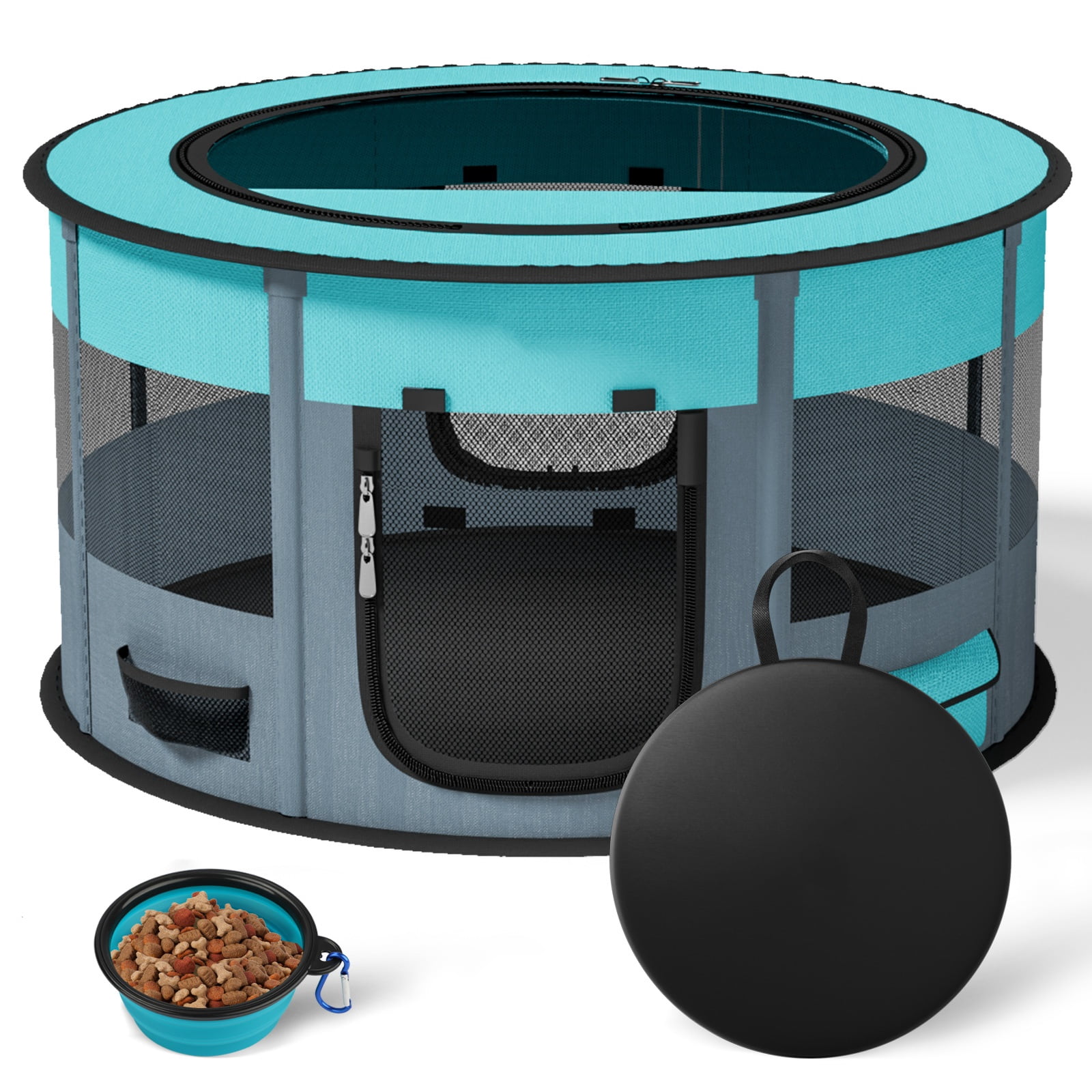 LAKWAR Pet Playpen， Puppy Playpen Cat Playpen-Ideal for Puppy Dog Cat Rabbit-Portable & Foldable Dog Pens for Indoor, Outdoor, Office and Travel Use