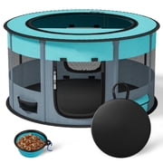 LAKWAR Pet Playpen  Puppy Playpen Cat Playpen-Ideal for Puppy Dog Cat Rabbit-Portable & Foldable Dog Pens for Indoor, Outdoor, Office and Travel Use