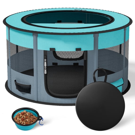 LAKWAR Pet Playpen, Puppy Playpen Cat Playpen-Ideal for Puppy Dog Cat Rabbit-Portable & Foldable Dog Pens for Indoor, Outdoor, Office and Travel Use