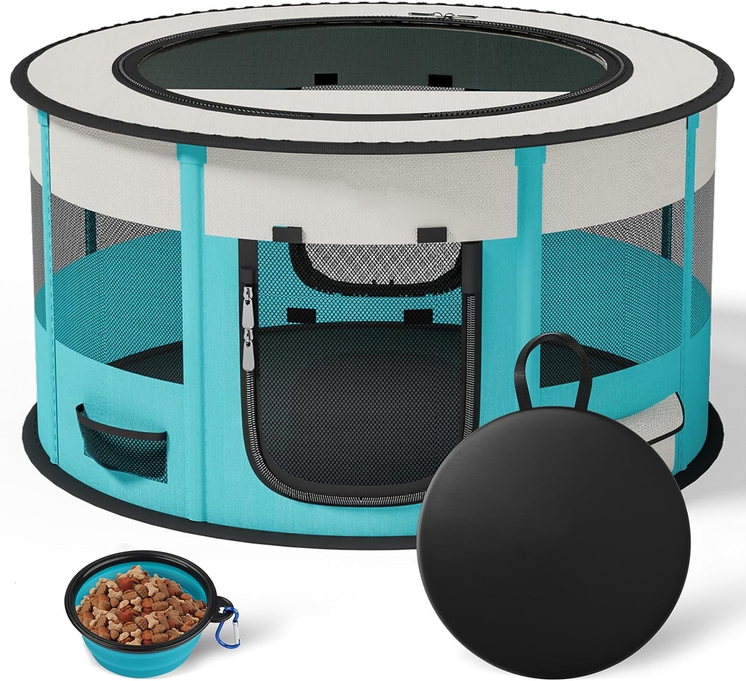 LAKWAR Small Dog Playpen, 29"/72CM Diameter 16"/40cm Height Pet