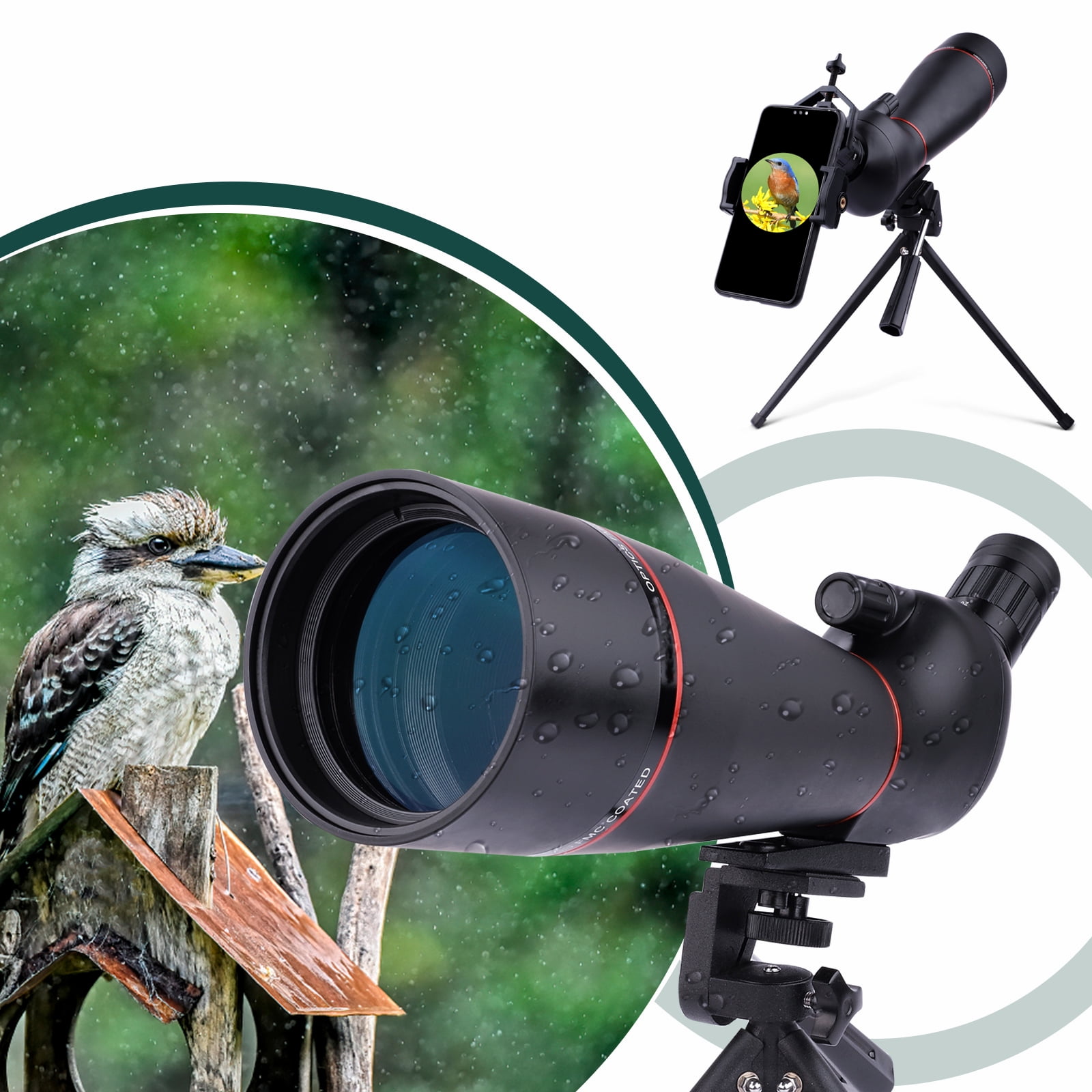 LAKWAR Spotting Scopes for Target Shooting,2060x80 Waterproof HD BAK4