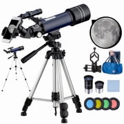 LAKWAR Telescope for Adults Kids Beginners, 70mm Aperture 400mm AZ Mount Refractor Telescope, Portable Astronomy Optical Telescope with Tripod, Phone Holder Adapter for Star Watching & Moon Viewing