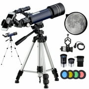 LAKWAR Telescope, 70/400mm Telescope for Adults and Kids, Refractor Astronomical Telescopes for Astronomy Beginer,Portable Travel Telescope with Tripod Phone Adapter, Gift for Kids