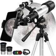 LAKWAR Telescope for Adults & Kids,400/70mm Refractor Optics Telescopes for Astronomy Beginners with Tripod and Phone Adapter