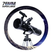 LAKWAR Telescopes for Beginners, Kids, Adults, 700mm/76mm Starter Scope Astronomical Refractor telescope with Tripod, Wire Shutter, Phone Adapter, Black