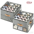 ZHIJYBO 2 Pack Shoe Organizer for Closet,Foldable Shoe Storage Bins ...