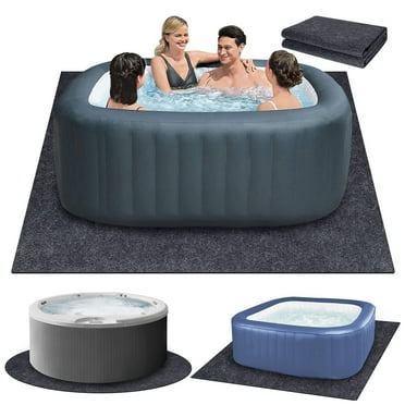 LAKYRIK 80*80 Inch Square Hot Tub Pad, Inflatable Hot Tub Mat Outdoor Indoor for Protect Hot Tub Pool from Wear