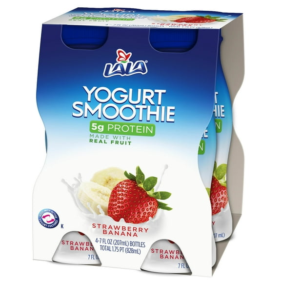 LALA Drinkable Yogurt, Strawberry Banana, 7 Oz., 4 Count