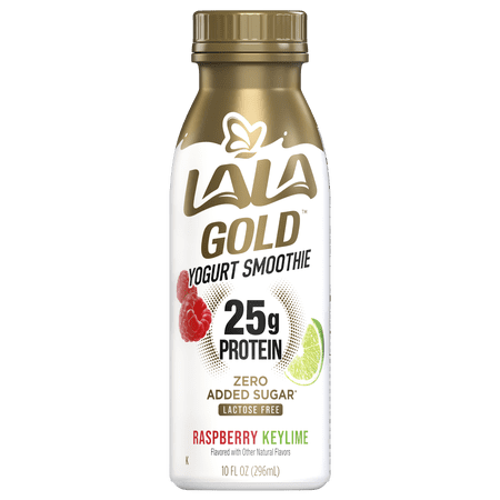 LALA Gold High Protein Probiotic Drinkable Fat-Free Yogurt Smoothie Drink, Raspberry Key Lime, 10 oz