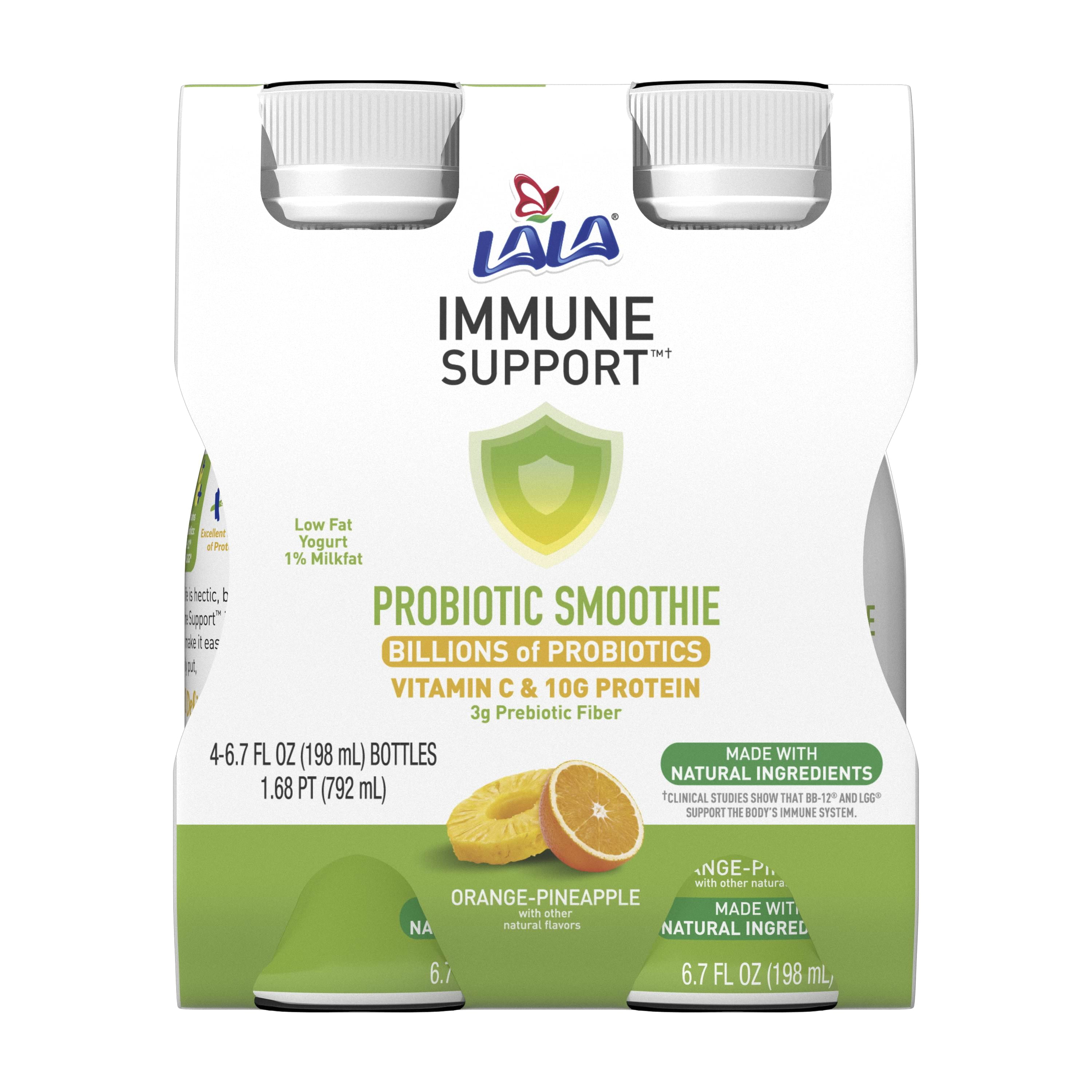LALA Immune Support Probiotic Yogurt Protein Smoothie, Pineapple Orange