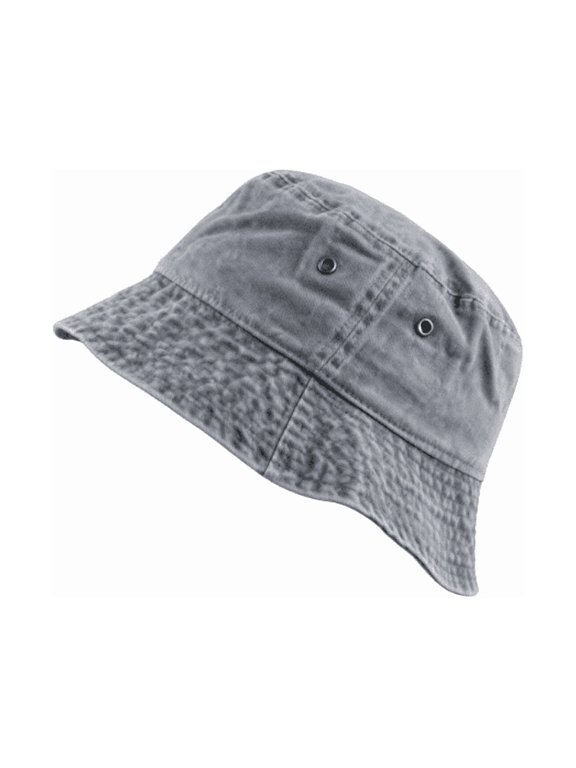 Unisex Vintage Washed Denim Bucket Hat, Breathable Fisherman Sun Hat with Metal Eyelets, Packable Wide Brim Cap for Men Women Outdoor Daily Wear