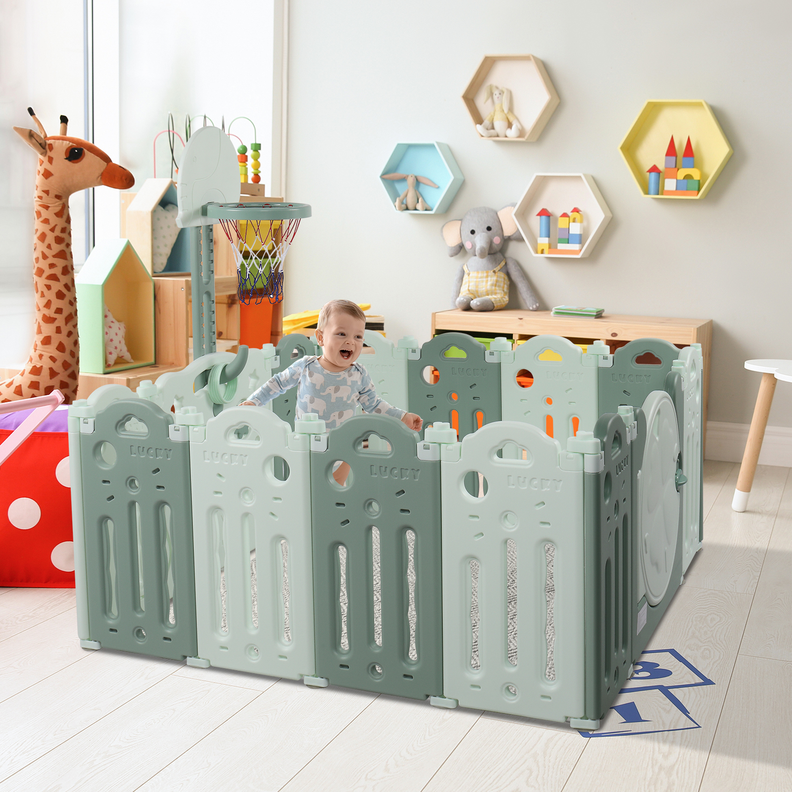 Baby Playpen, Outdoor Play Yard, Portable Play Yard 4Panel Baby