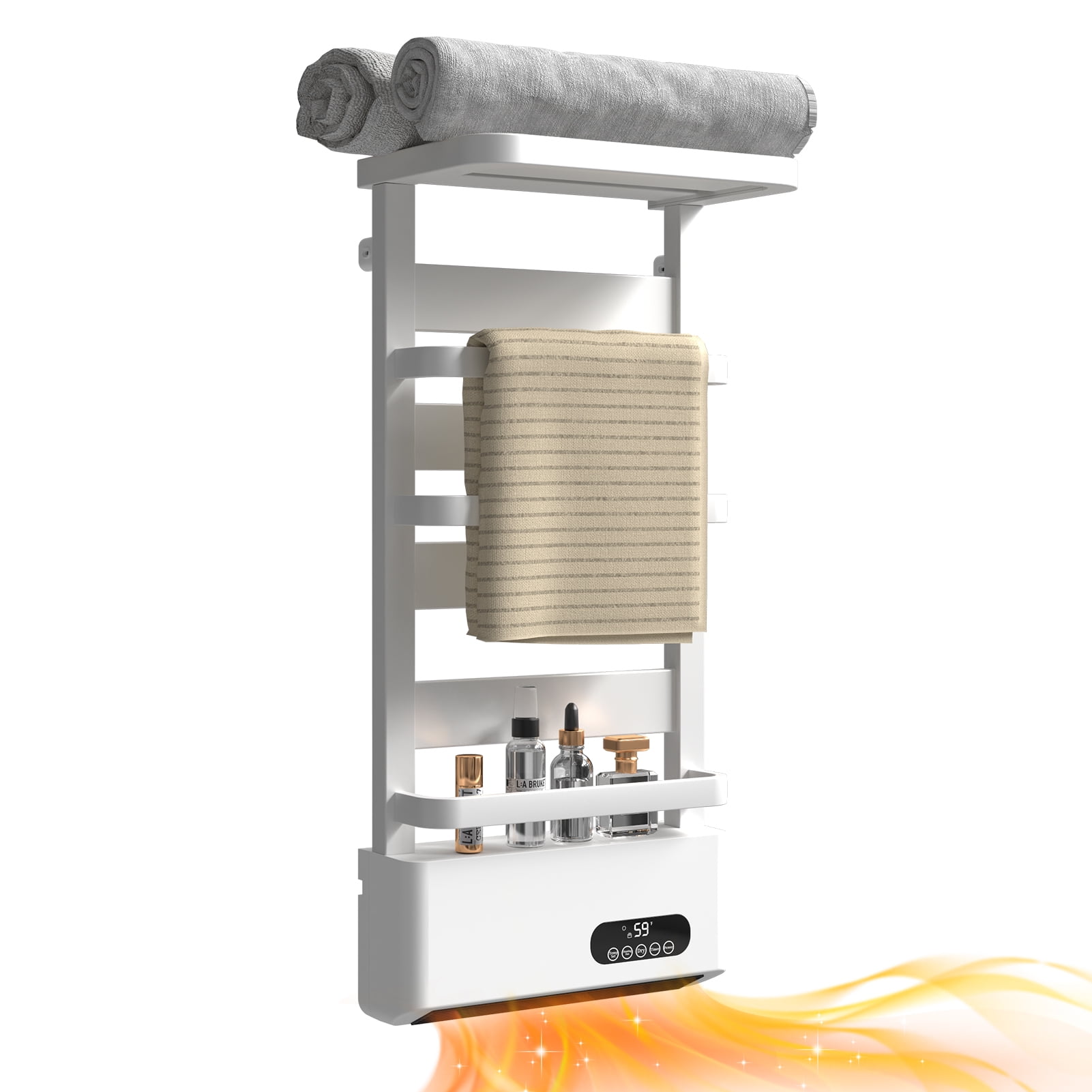 LALAHOO Towel Warmer Rack,4 Bars Towel Warmers for Bathroom with