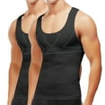 thumbnail image 1 of LALAMELON 2 PACK Compression Shirts for Men Gynecomastia Moobs Tummy Control Body Shapewear Base Layer Tank Tops, 1 of 6