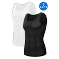thumbnail image 1 of LALAMELON 2 Pack Mens Compression Body Shaper Tummy Control Vest Sleeveless Undershirt Gynecomastia Shapewear for Men, 1 of 5
