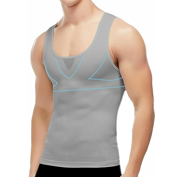 LALAMELON Compression Shirts for Men Gynecomastia Moobs Tummy Control Body Shapewear Base Layer Tank Tops