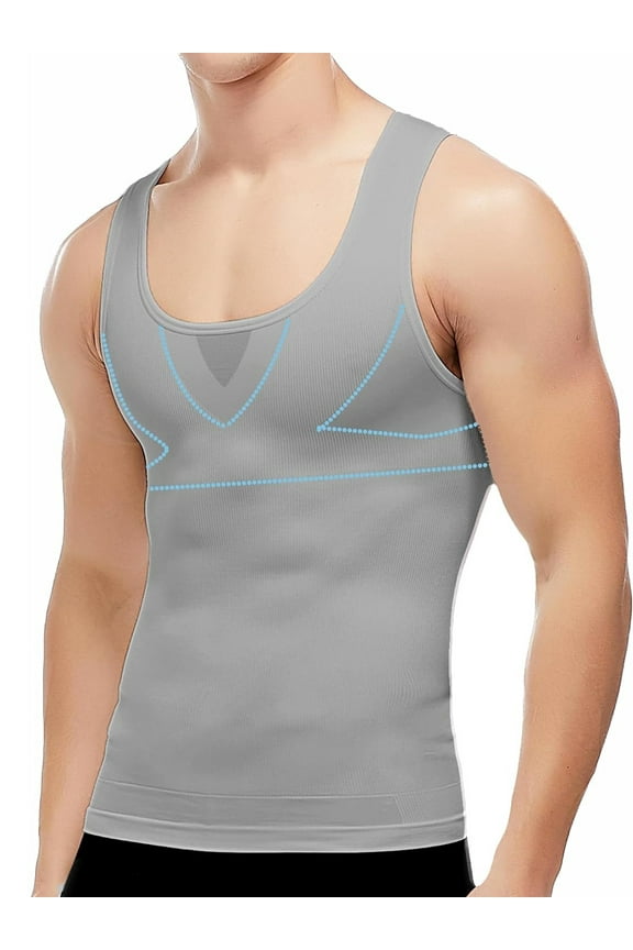 Compression Shirts for Men Gynecomastia Moobs Tummy Control Body Shapewear Base Layer Tank Tops