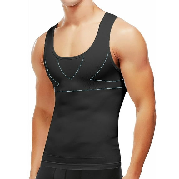 LALAMELON Compression Shirts for Men Gynecomastia Moobs Tummy Control Body Shapewear Base Layer Tank Tops