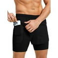 thumbnail image 1 of LALAMELON Men's 2 in 1 Workout Shorts Quick Dry Athletic Shorts with Liner Phone Pockets Towel Loop Back Ziper Pocket, 1 of 8