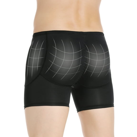 LALAMELON Men's Padded Underwear Butt Lifter Shapewear Boxer Brief Hip Enhancer with 4 Removable Pads