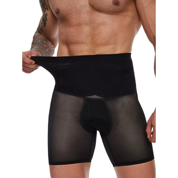 LALAMELON Men's Shapewear Tummy Control Shorts High Waist Slimming Body Shaper Seamless Boxer Brief Underwear