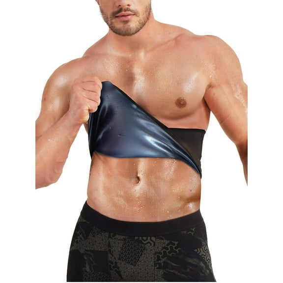 LALAMELON Sauna Waist Trainer for Men Slimming Sweat Belt Workout Body Shaper Neoprene-Free Waist Cincher