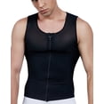 thumbnail image 1 of LALAMELON Zip Up Waist Girdle Shirt Vest Chest Compression Body Shaper for Men, 1 of 4