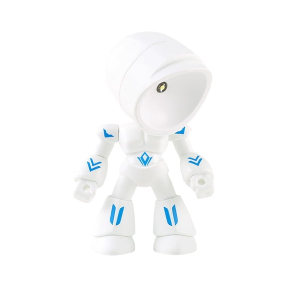 LALASOO Mini Creative Robot Table Lamp, Unique Fun Robot Lamp, Creative Fully Posable Body Bot Style Table Cordless Lamp, Eye-Friendly, Powered Mood Light for Bedroom Desk Home Decor (Red)