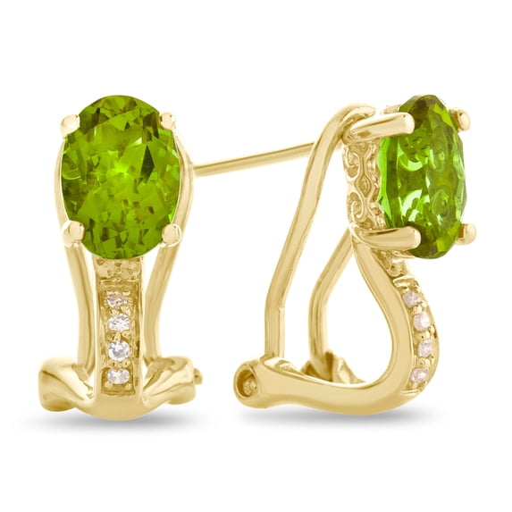 LALI Classics 14k Yellow Gold Peridot Oval Earrings