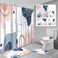 thumbnail image 1 of LALILO 4 Pcs Blue Earth Ocean Shower Curtain Sets with Rugs for Bathroom Decor,Art Map World Flat Bathroom Curtain Set with Mats, 1 of 6