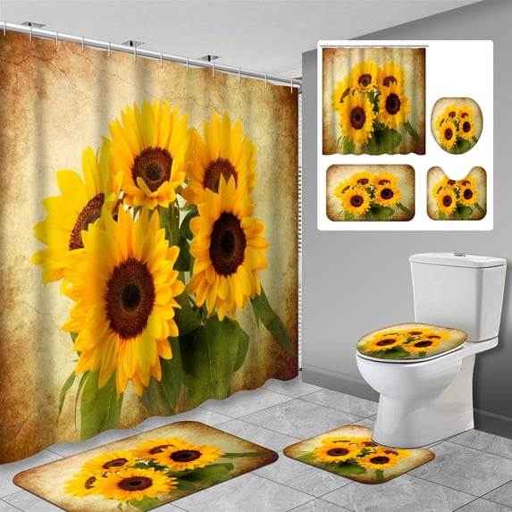 LALILO 4 Pcs Red Red Shower Curtain Sets with Rugs for Bathroom Decor,Fine Art Sensual Red Woman Bathroom Curtain Set with Mats