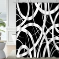 thumbnail image 1 of LALILO Art Grunge Shower Curtain, 72x72 in, 12 Hooks, Brush Abstract Black Canvas Checkered Cloth Decor, 1 of 1