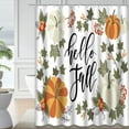 thumbnail image 1 of LALILO Autumn Waterproof Shower Curtain,Hello Fall with Pumpkin and Lettering Drawn Beautiful Shower Curtains for Bathroom with 12 Hooks,72x72 Inch, 1 of 1
