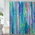 thumbnail image 1 of LALILO Blue Turquoise Waterproof Shower Curtain,Abstract Colorful Painting and Mint Tones Thick Shower Curtains for Bathroom with 12 Hooks,72x72 Inch, 1 of 1
