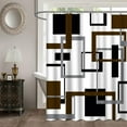 thumbnail image 1 of LALILO Brown Fabric Shower Curtain for Bathroom ,Waterproof Shower Curtains with Hooks 72"X72", 1 of 6