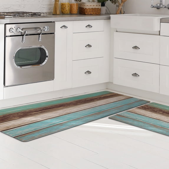 LALILO Farmhouse Design Anti Fatigue Kitchen Mat Non Slip Floor Mat Set of 2