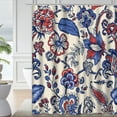 thumbnail image 1 of LALILO Flower Waterproof Shower Curtain,Batik with Fantasy S Natural Floral Paisley Ethnic Block Shower Curtains for Bathroom with 12 Hooks,72x72 Inch, 1 of 1