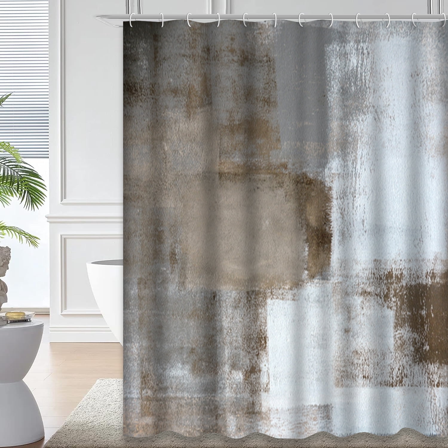 Brown And Gray Shower Curtainnull
