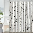 thumbnail image 1 of LALILO Grey Tree Vector Waterproof Shower Curtain,Birch Tree Forest Autumn Bare Black Botanical Branch Shower Curtains for Bathroom with 12 Hooks,72x72 Inch, 1 of 1