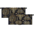 thumbnail image 1 of LALILO Kitchen Curtain Valance Arabic Mandala Ornamental Round Rod Pocket Window Curtain 52"x 18" Set of 2, 1 of 5