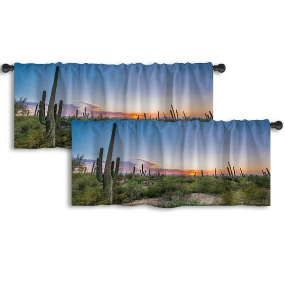 LALILO Kitchen Curtain Valance Arizona Arizona Sky Rod Pocket Window Curtain 52"x 18" Set of 2