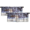 thumbnail image 1 of LALILO Kitchen Curtain Valance Autumn Pumpkin Thanksgiving Rod Pocket Window Curtain 52"x 18" Set of 2, 1 of 7