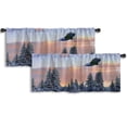 thumbnail image 1 of LALILO Kitchen Curtain Valance Bald Eagle Soaring Winter Rod Pocket Window Curtain 52"x 18" Set of 2, 1 of 5