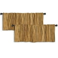 thumbnail image 1 of LALILO Kitchen Curtain Valance Bamboo Interior Wood Rod Pocket Window Curtain 52"x 18" Set of 2, 1 of 6