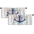 thumbnail image 1 of LALILO Kitchen Curtain Valance Banner With You Boat Anchor Rod Pocket Window Curtain 52"x 18" Set of 2, 1 of 5