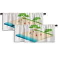thumbnail image 1 of LALILO Kitchen Curtain Valance Beach Ball Beach Ball Rod Pocket Window Curtain 52"x 18" Set of 2, 1 of 5