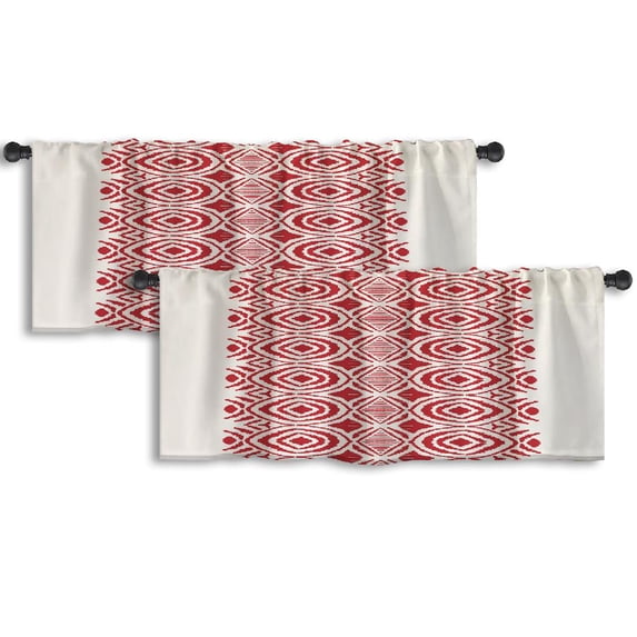 LALILO Kitchen Curtain Valance Beach Leaves Palm Tree Leaf Rod Pocket Window Curtain 52"x 18" Set of 2